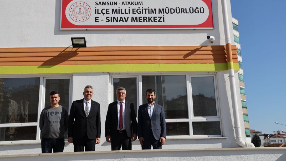 İl Milli Eğitim Müdürümüz Dr. Murat Ağar, İlçe Milli Eğitim Müdürümüz Mehmet İrfan Yetik ile birlikte, Atakum e-Sınav Merkezi ve Atakum İmam Hatip Ortaokulumuzu ziyaret etti