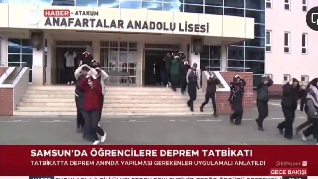 Samsun'da Lise Öğrencilerine Yönelik Deprem Tatbikatı Yapıldı